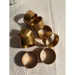 Vintage Solid Brass Napkin Rings - Mid-Century Modern Set of 8
